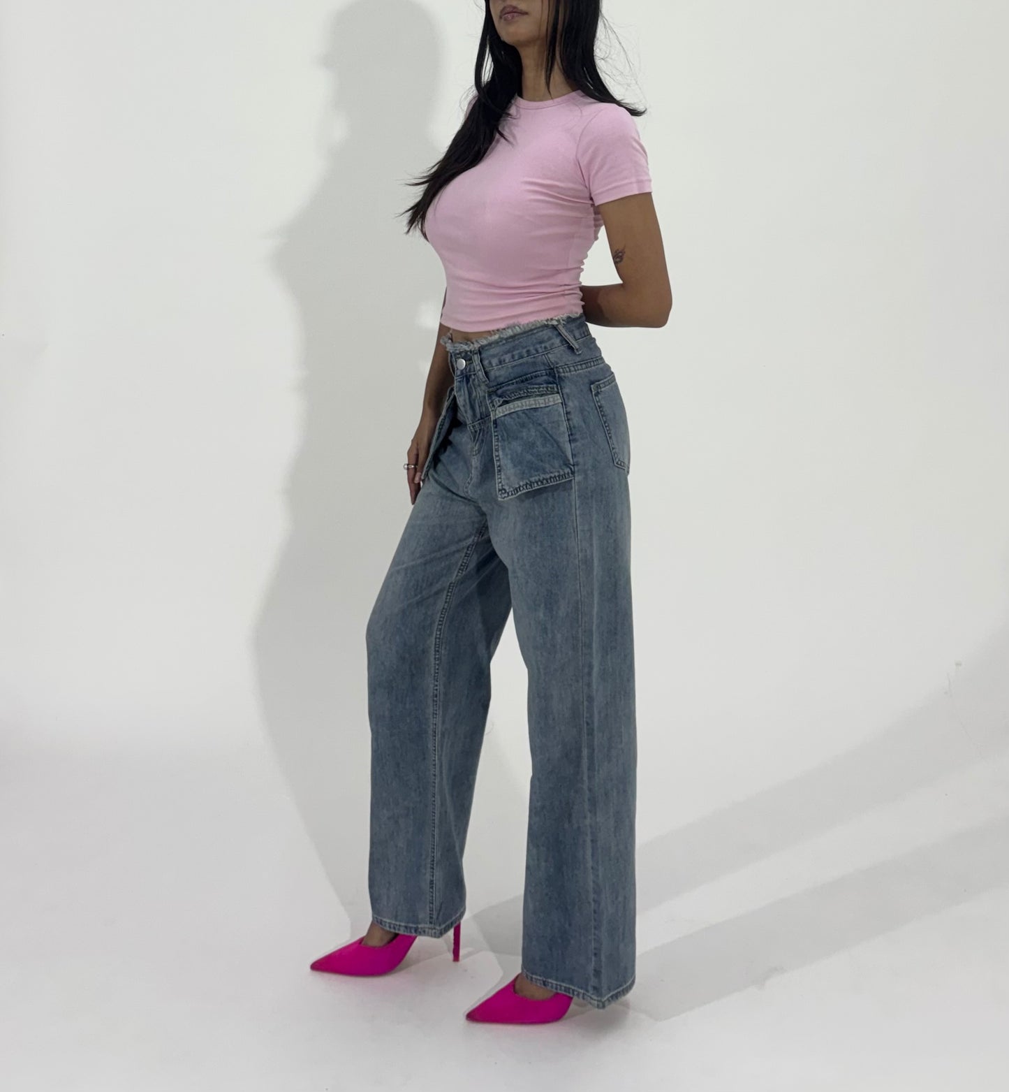 Paperbag Wide-Leg Women's Jeans