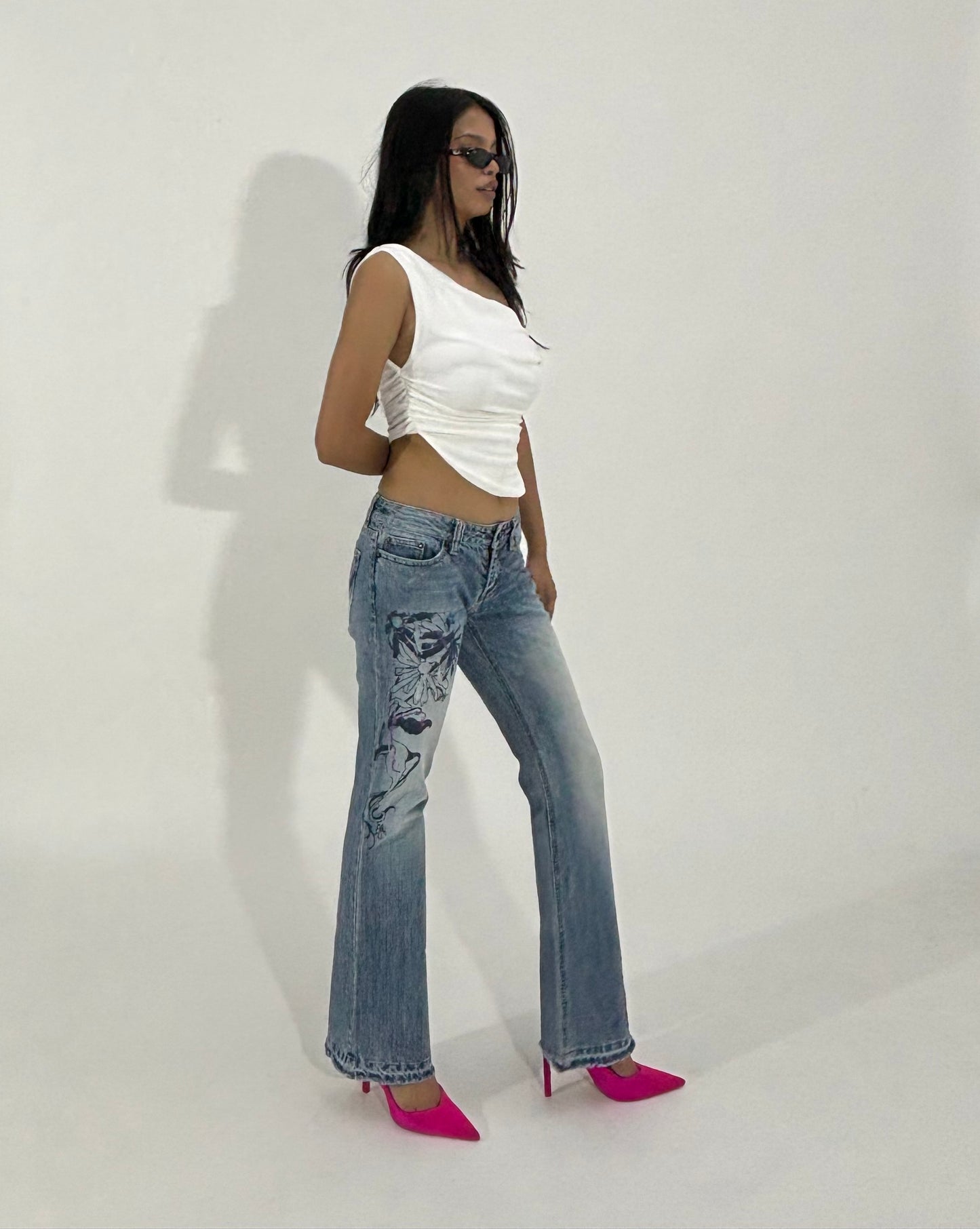 Graphic Wide Leg Women's Jeans