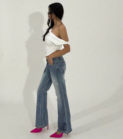 Graphic Wide Leg Women's Jeans
