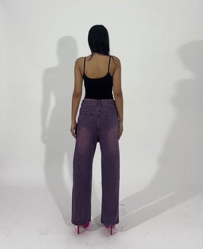 Vintage Wash Utility Wide Leg Women's Jeans