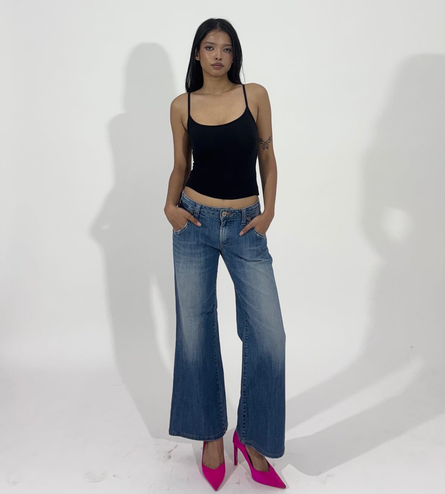 Vintage Wash Wide Leg Women's Jeans