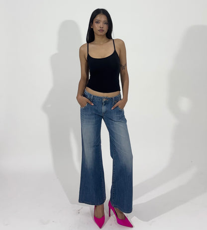 Vintage Wash Wide Leg Women's Jeans