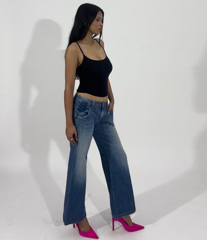 Vintage Wash Wide Leg Women's Jeans