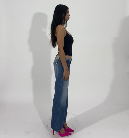 Vintage Wash Wide Leg Women's Jeans