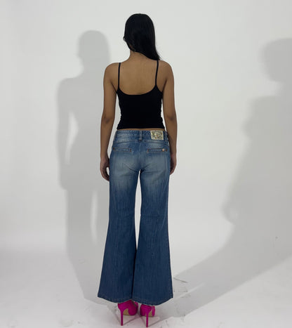 Vintage Wash Wide Leg Women's Jeans