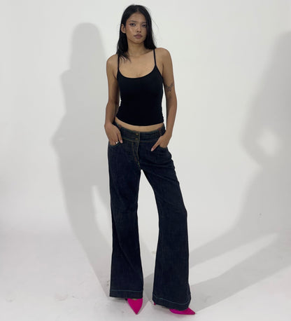 Dark Wash Wide-Leg Women's Jeans