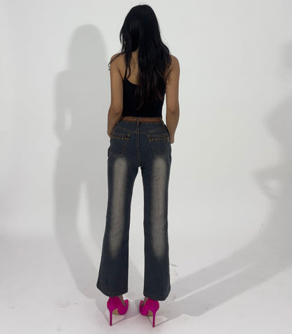 Vintage Wash Cropped Flare Women's Jeans