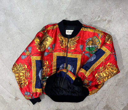 Women's Jacket Vintage Baroque Print Bomber