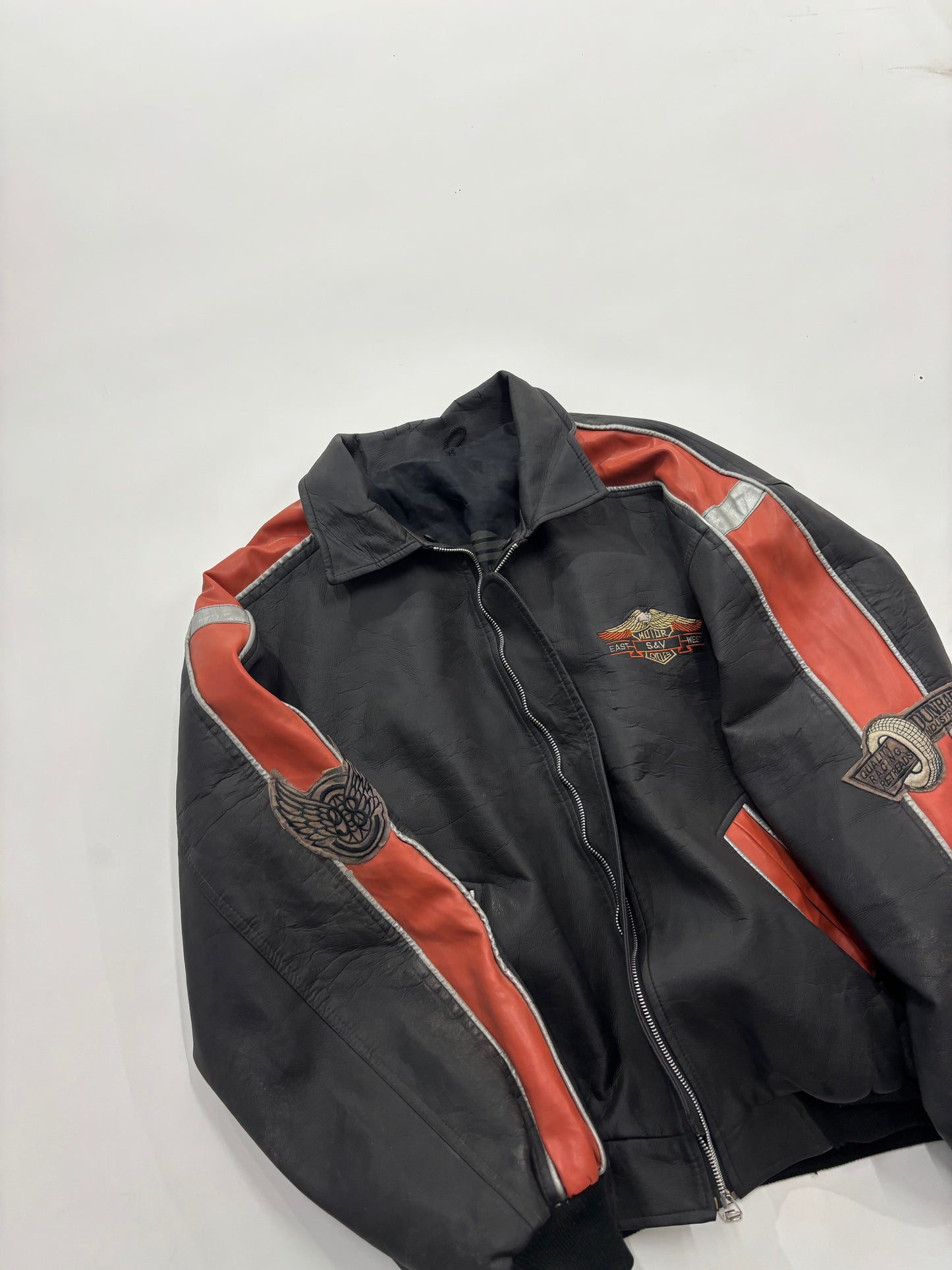 Women's Jacket - Oversized Moto Leather Zip-Up Jacket