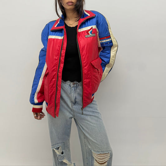Unisex Red and Blue Racer Bomber Jacket