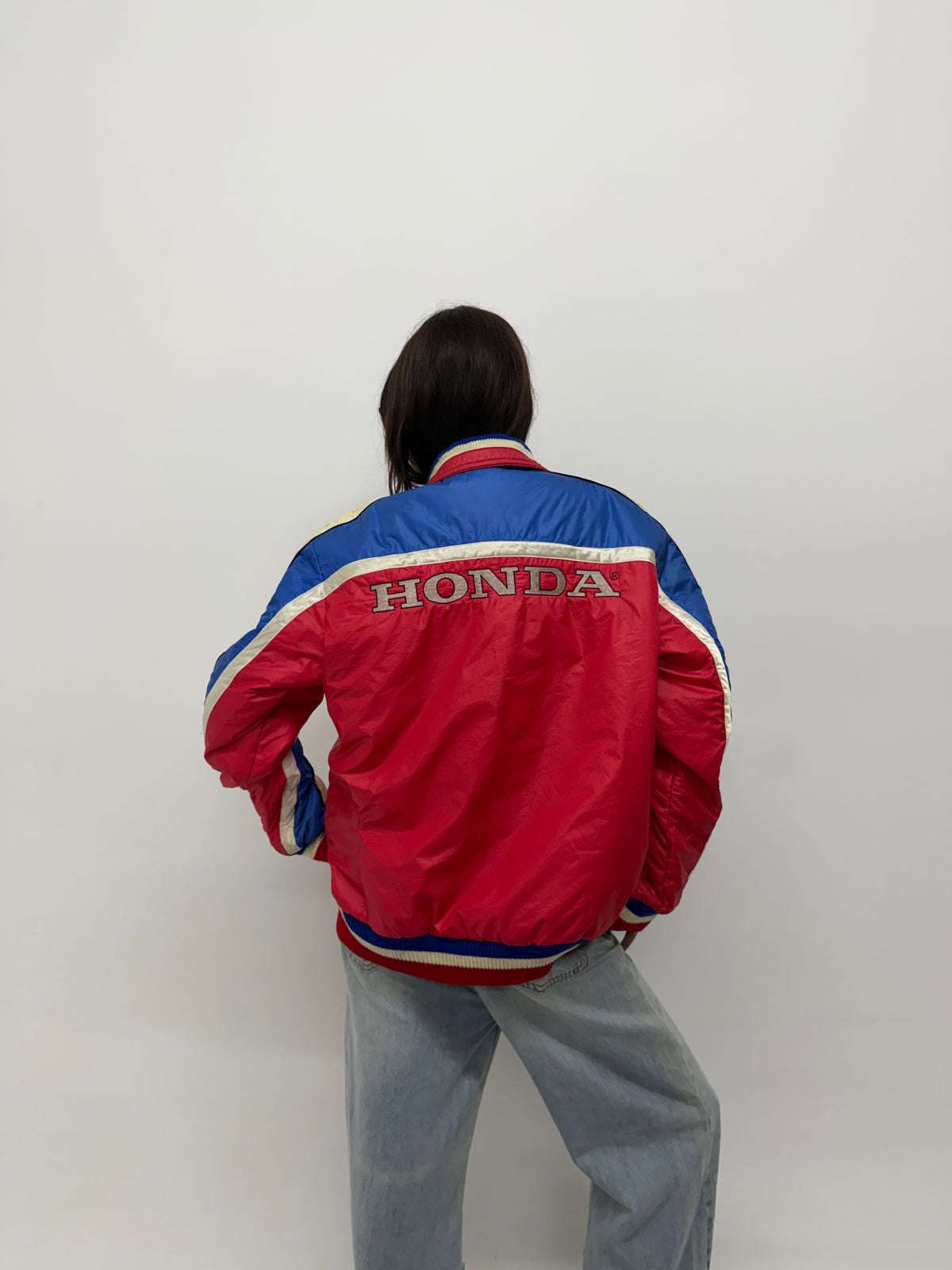 Unisex Red and Blue Racer Bomber Jacket