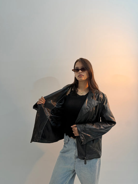 Vintage Black Asymmetrical Moto Unisex Leather Jackets