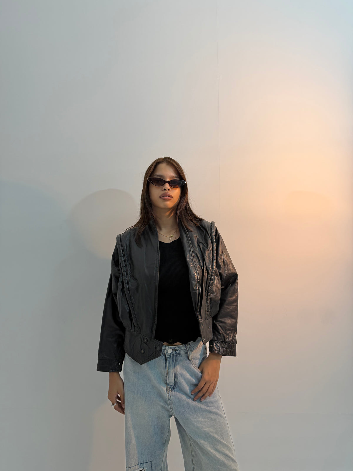 Vintage Black Asymmetrical Moto Unisex Leather Jacket