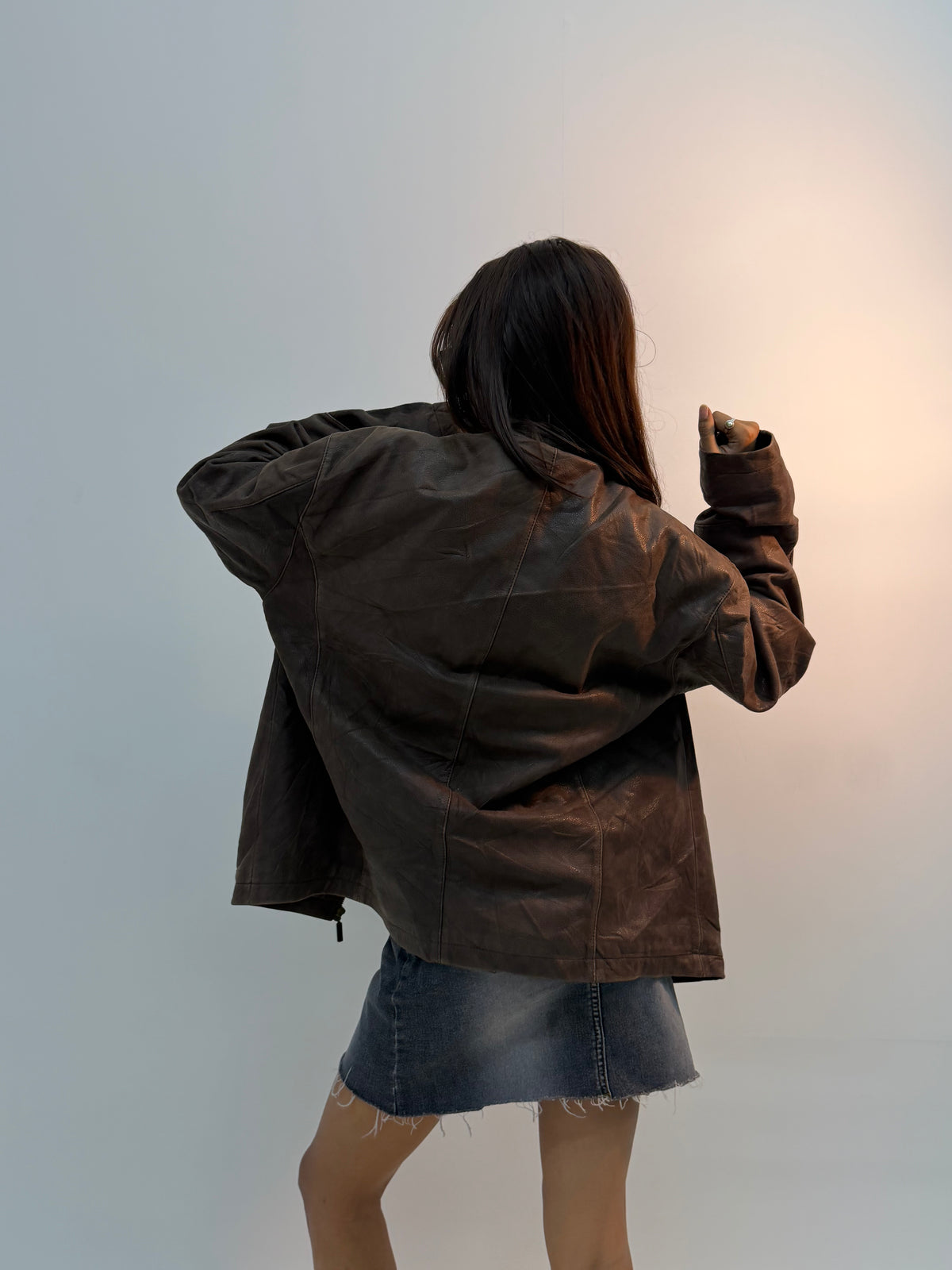 Classic Brown Utility Zip-Up Bomber Jacket