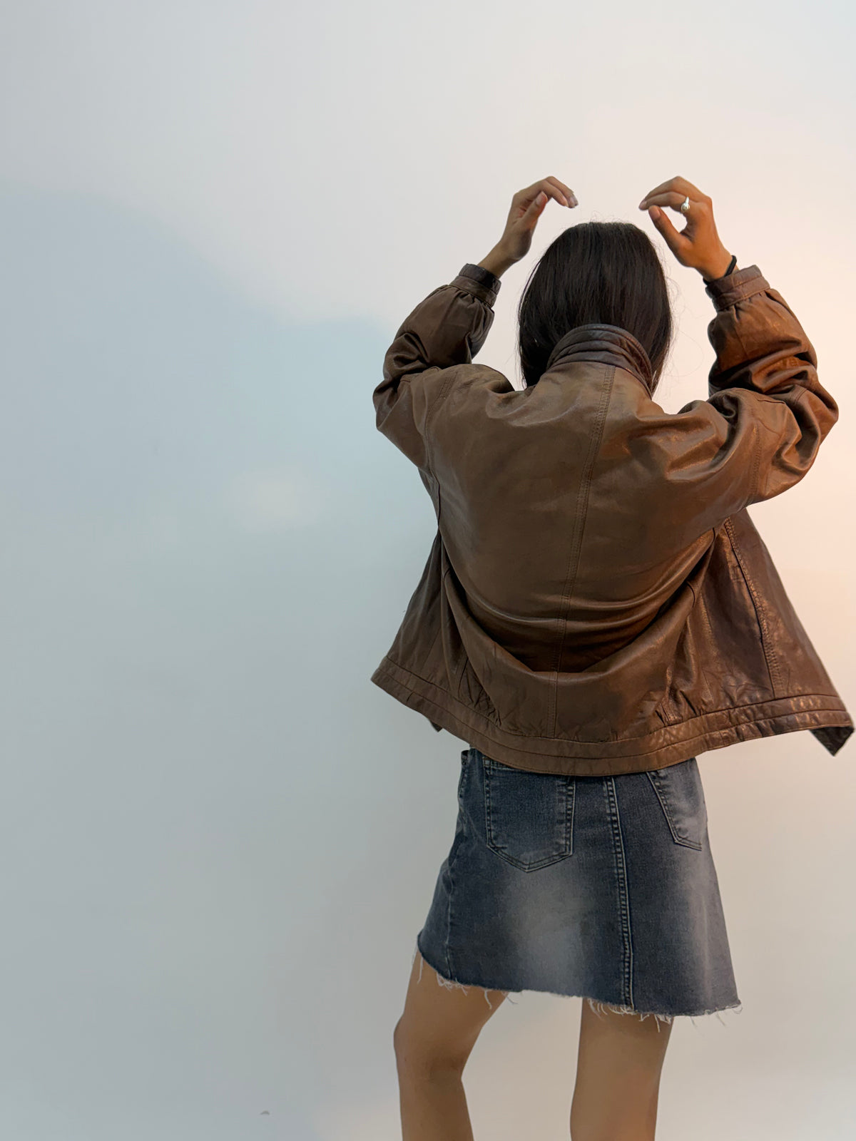 Vintage Rugged Brown Field Bomber Jacket