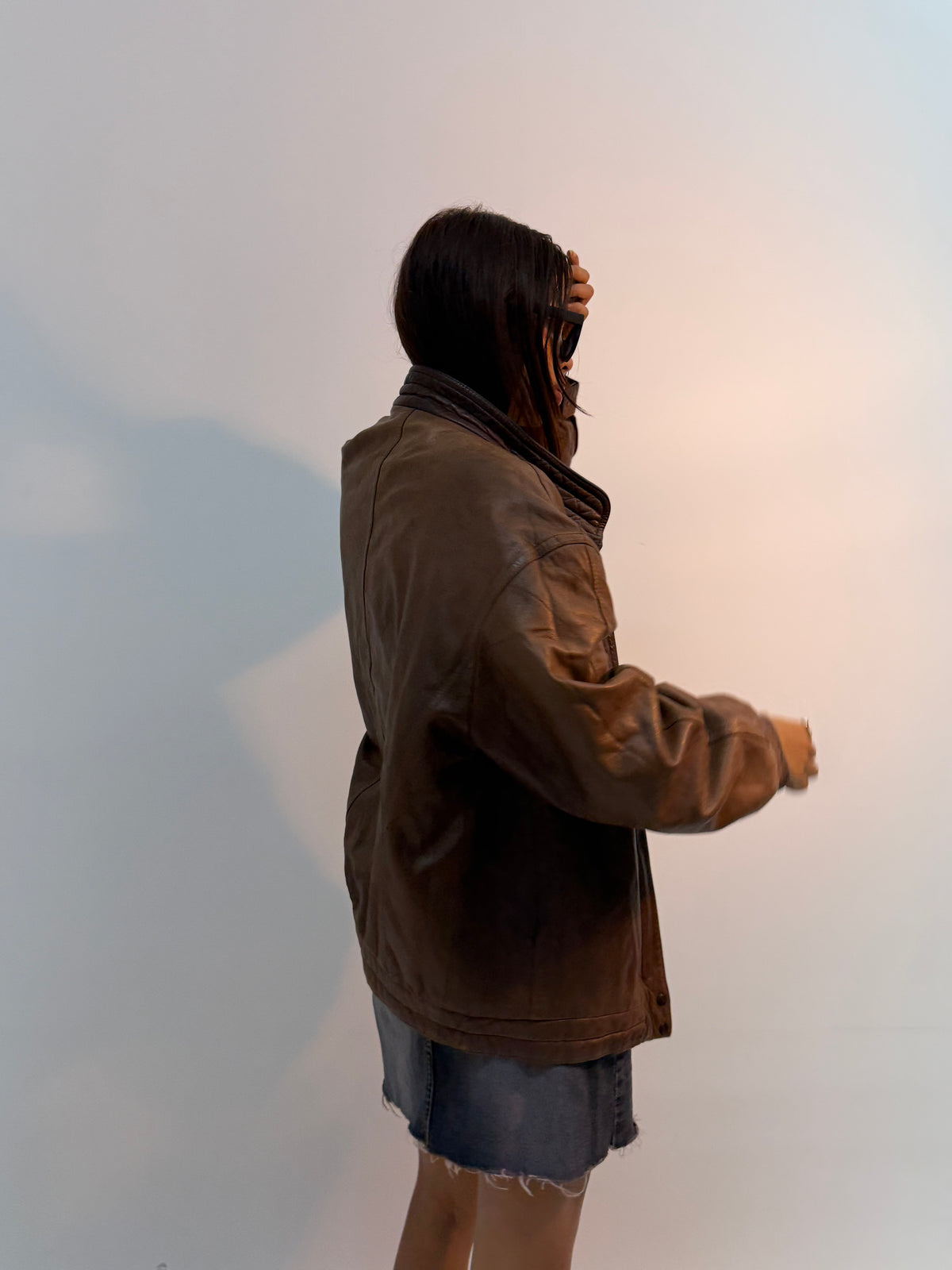 Vintage Rugged Brown Field Bomber Jacket