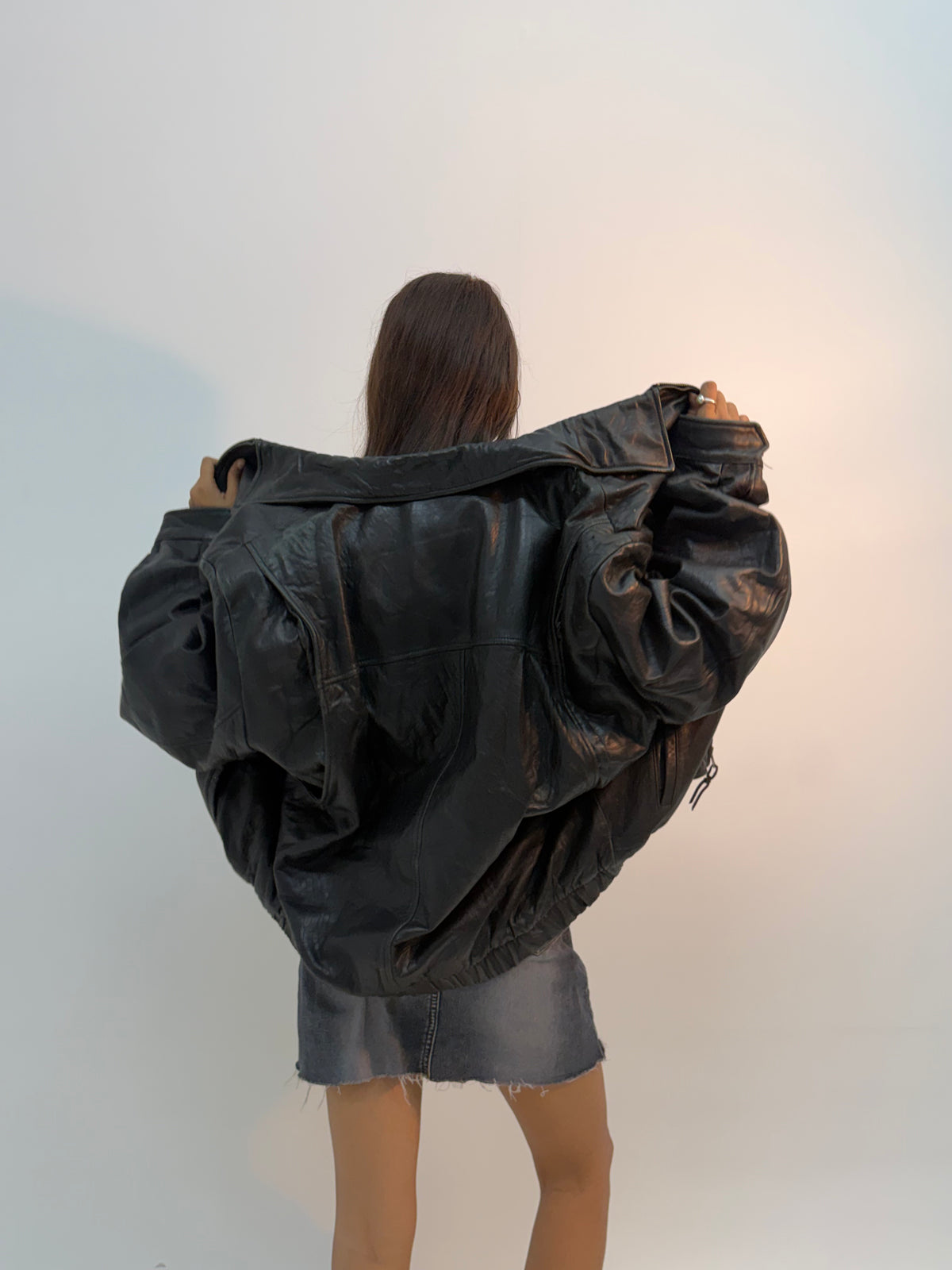 Vintage Black Urban Utility Bomber Jacket