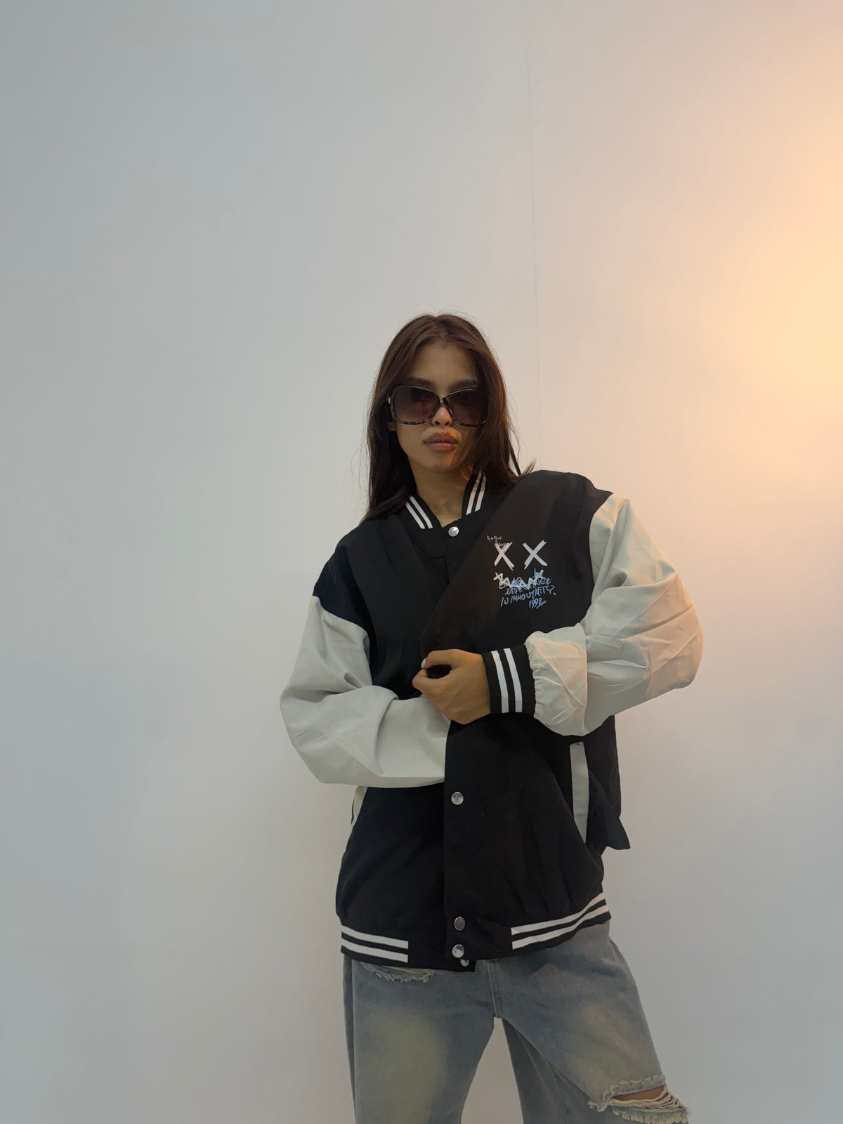 Vintage Graphic Contrast Unisex Bomber Jacket