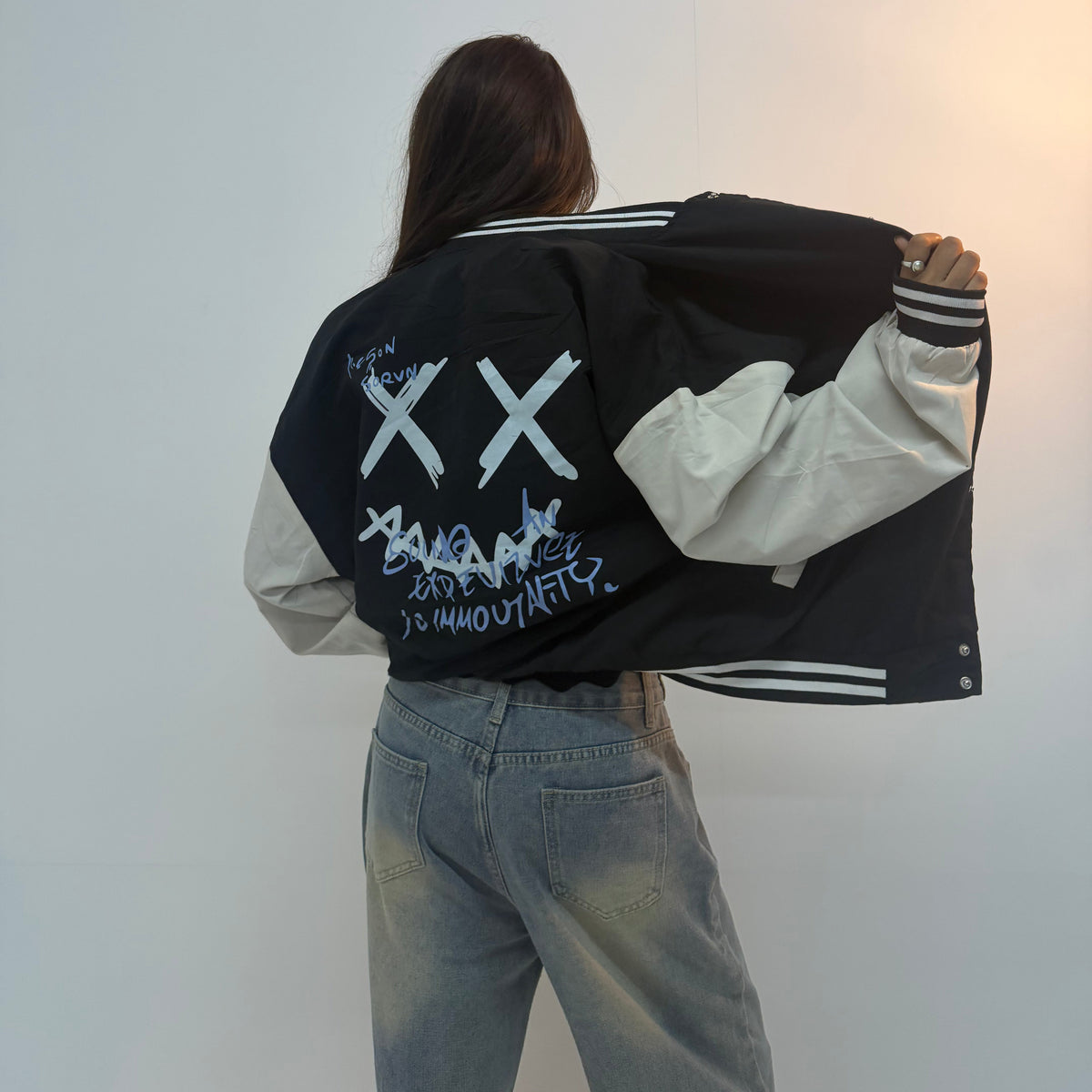 Vintage Graphic Contrast Unisex Bomber Jacket