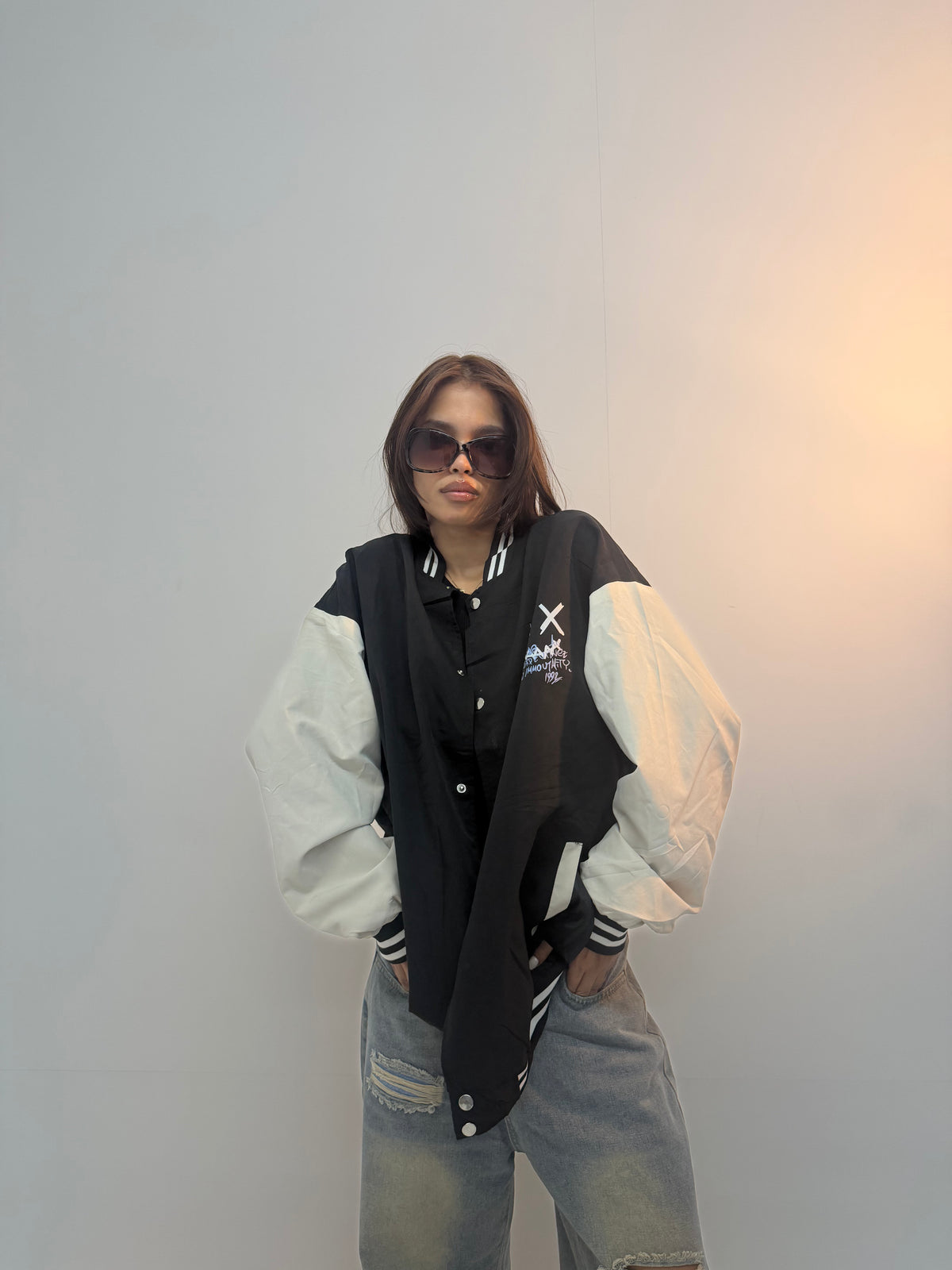 Vintage Graphic Contrast Unisex Bomber Jacket