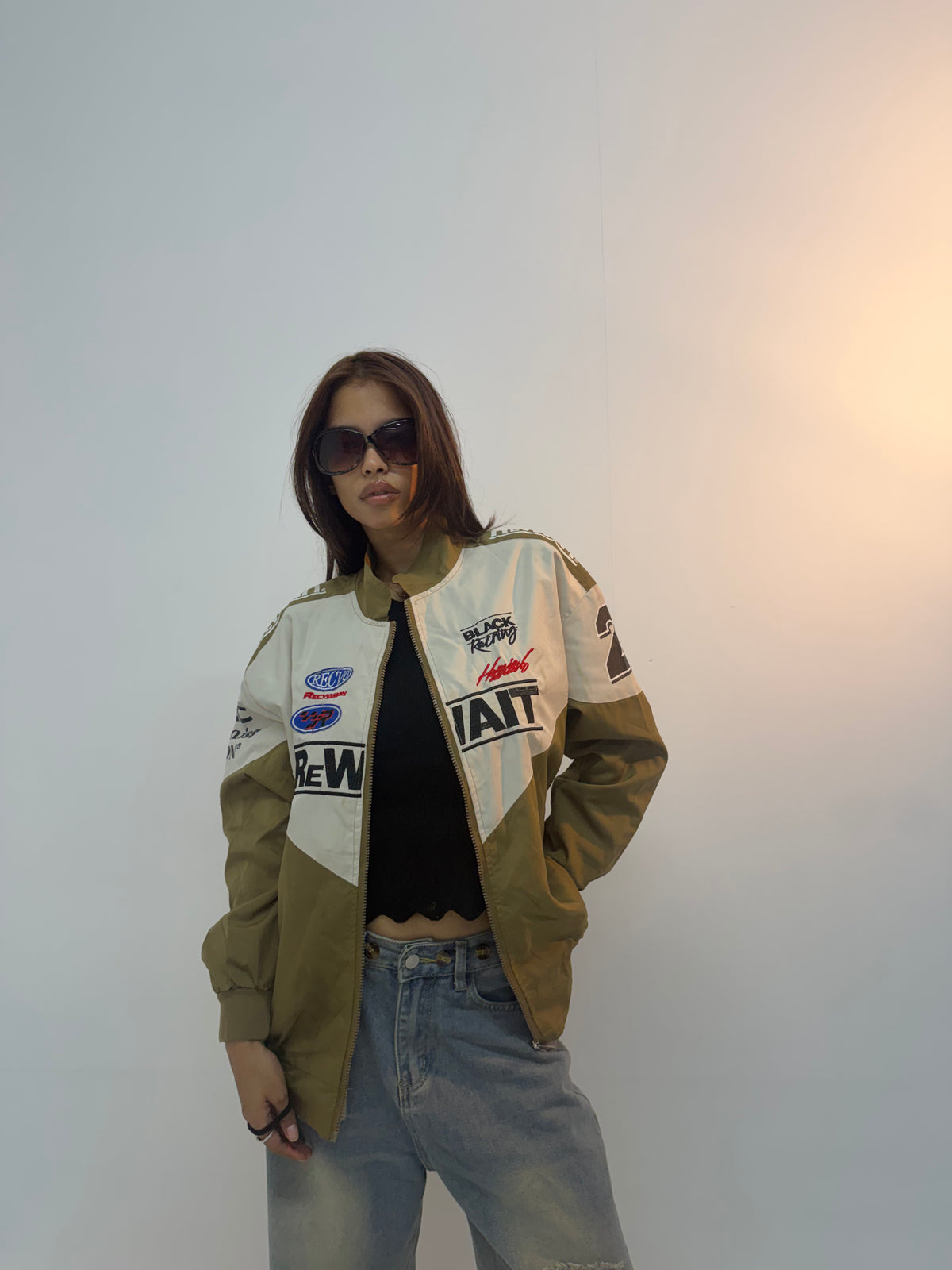 Vintage Graphic Contrast Unisex Bomber Jacket