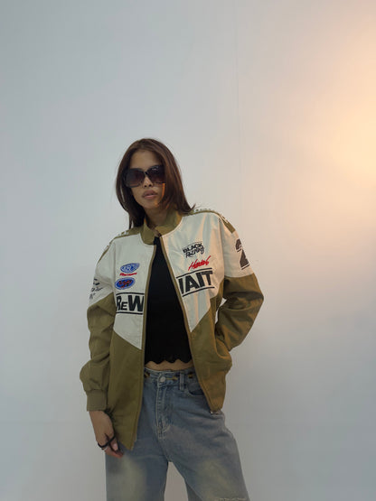Vintage Graphic Contrast Unisex Bomber Jacket