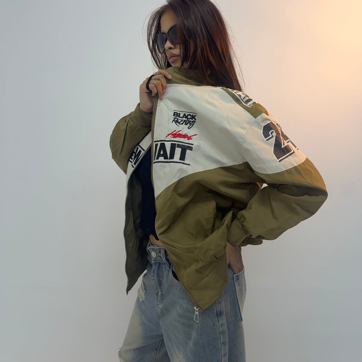 Vintage Graphic Contrast Unisex Bomber Jacket