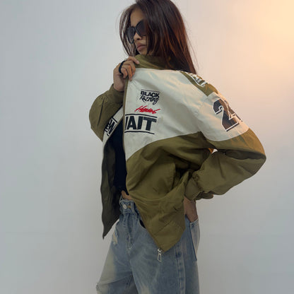 Vintage Graphic Contrast Unisex Bomber Jacket