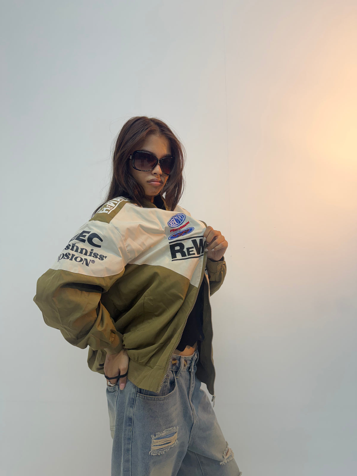 Vintage Graphic Contrast Unisex Bomber Jacket