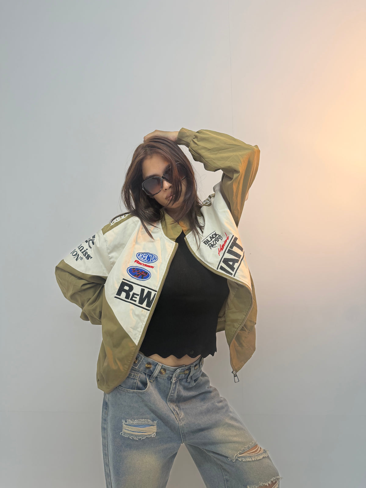 Vintage Graphic Contrast Unisex Bomber Jacket