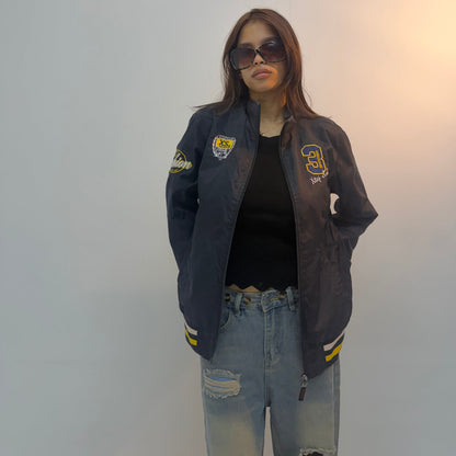 Vintage Racing Patchwork Unisex Bomber Jacket