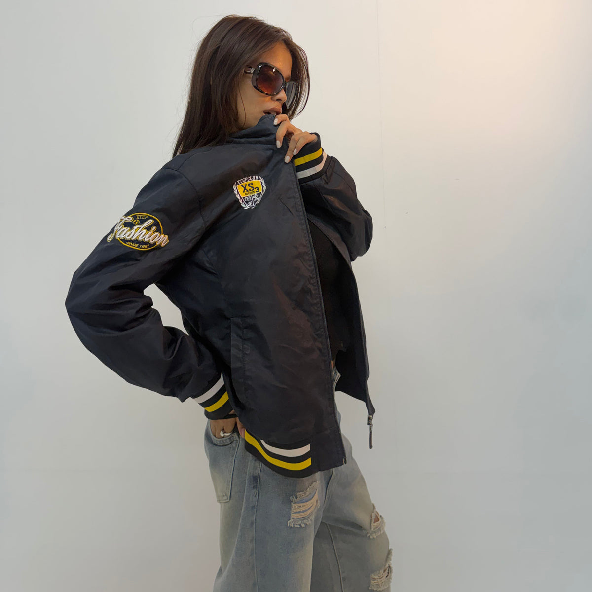 Vintage Racing Patchwork Unisex Bomber Jacket