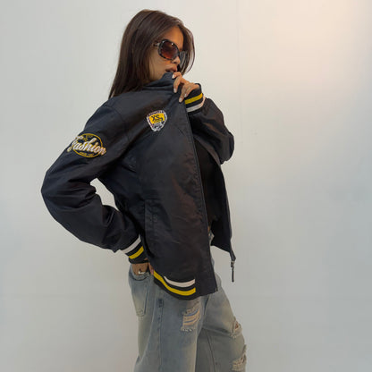 Vintage Racing Patchwork Unisex Bomber Jacket