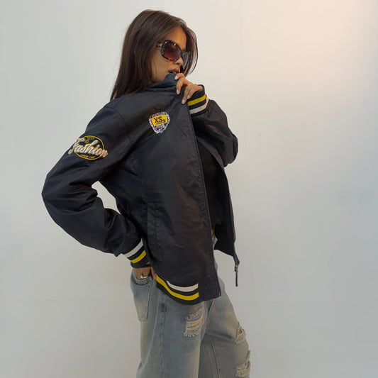 Vintage Racing Patchwork Unisex Bomber Jacket