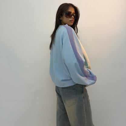 Vintage Pastel Colorblock Unisex Varsity Bomber Jacket