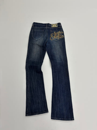 Women's Vintage Embroidered Pocket Bootcut Jeans