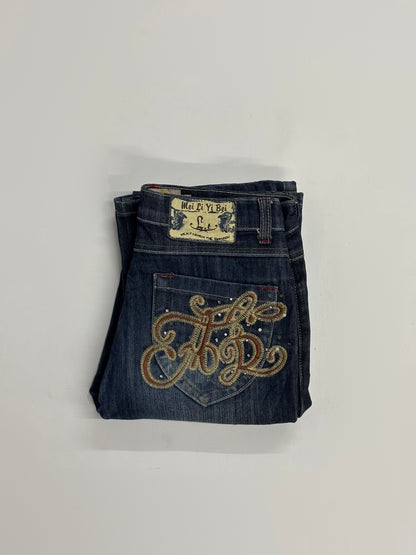 Women's Vintage Embroidered Pocket Bootcut Jeans