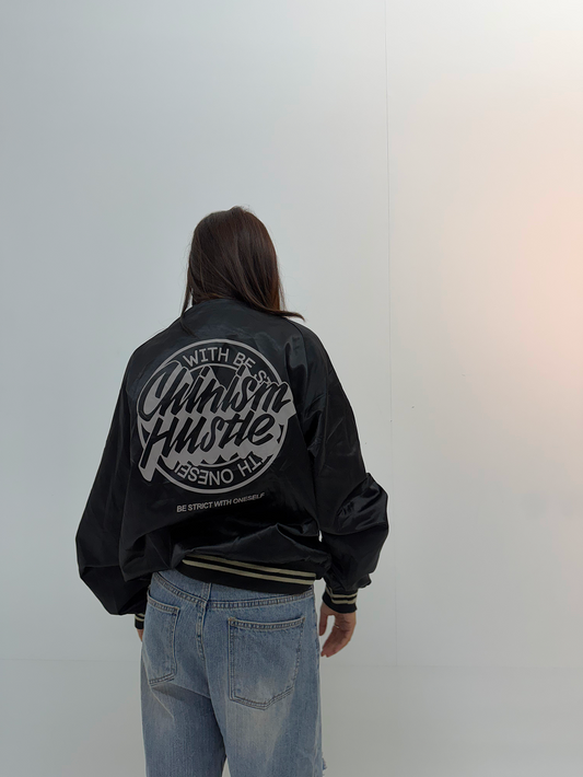 Vintage Black Graphic Unisex Windbreaker Jacket
