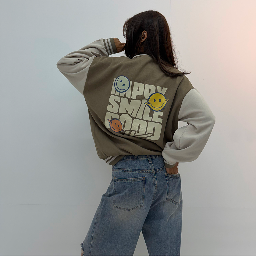Vintage Khaki Graphic Unisex Varsity Jacket