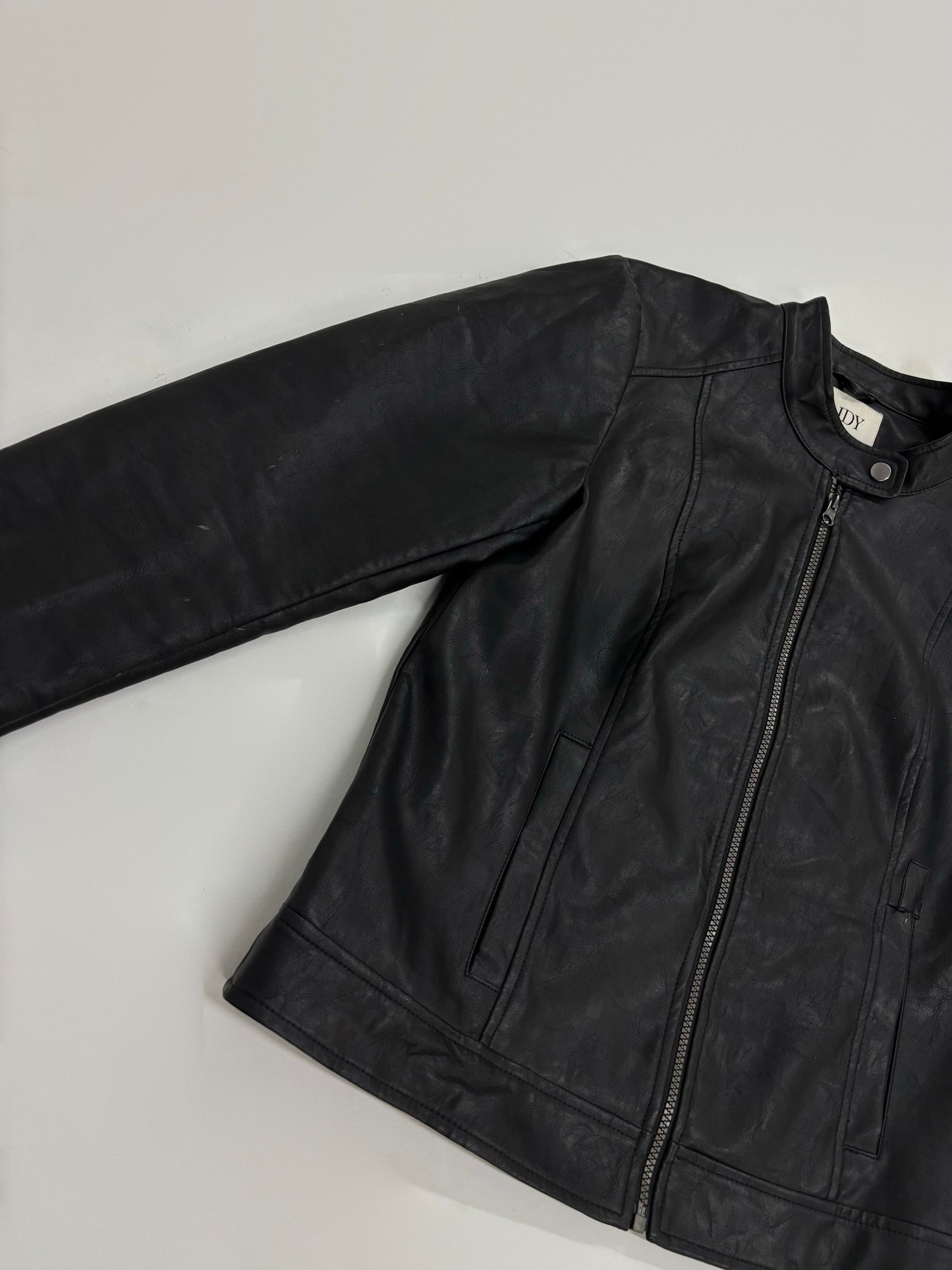 Unisex Classic Black Leather Jacket