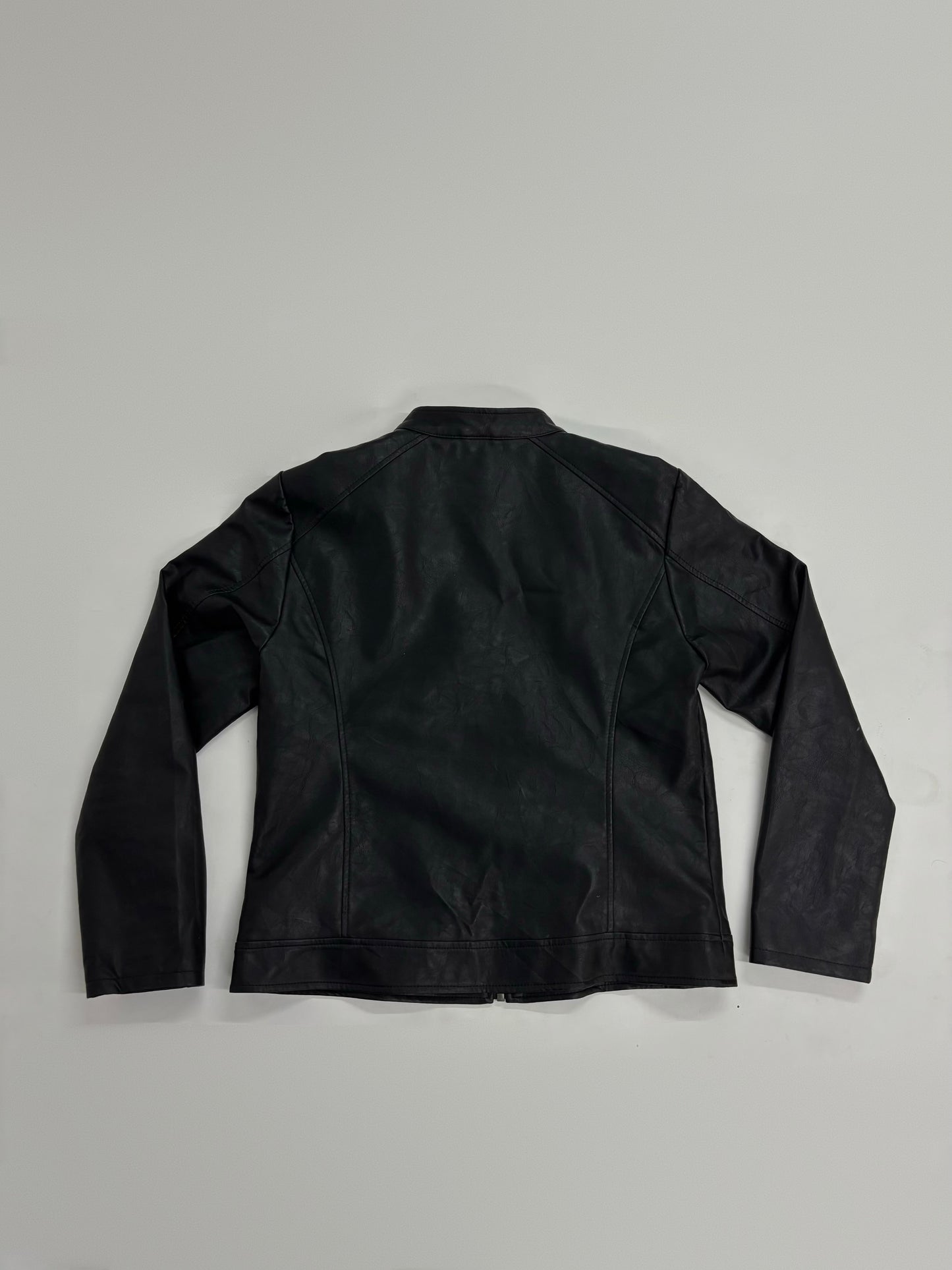 Unisex Classic Black Leather Jacket