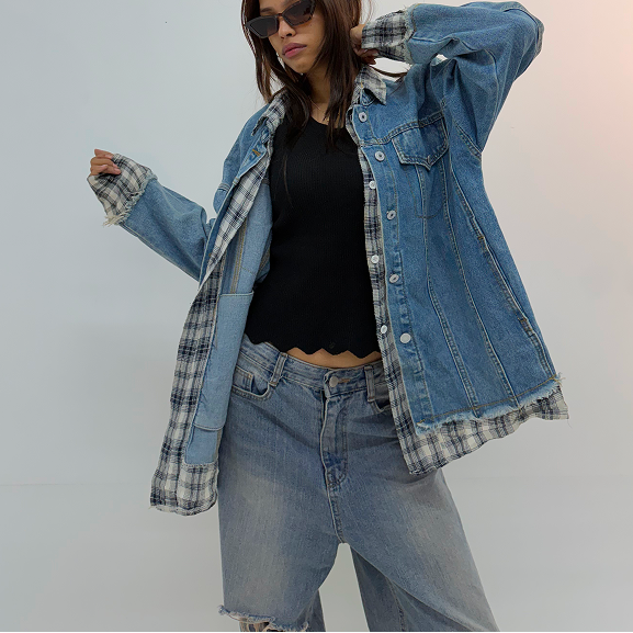 Vintage Oversized Washed Denim Jacket