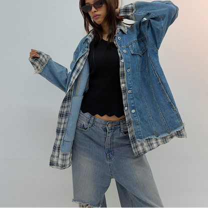 Vintage Oversized Washed Denim Jacket