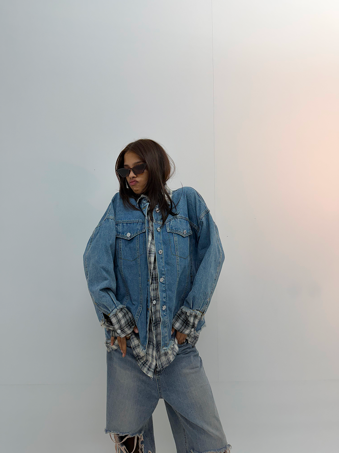 Vintage Oversized Washed Denim Jacket