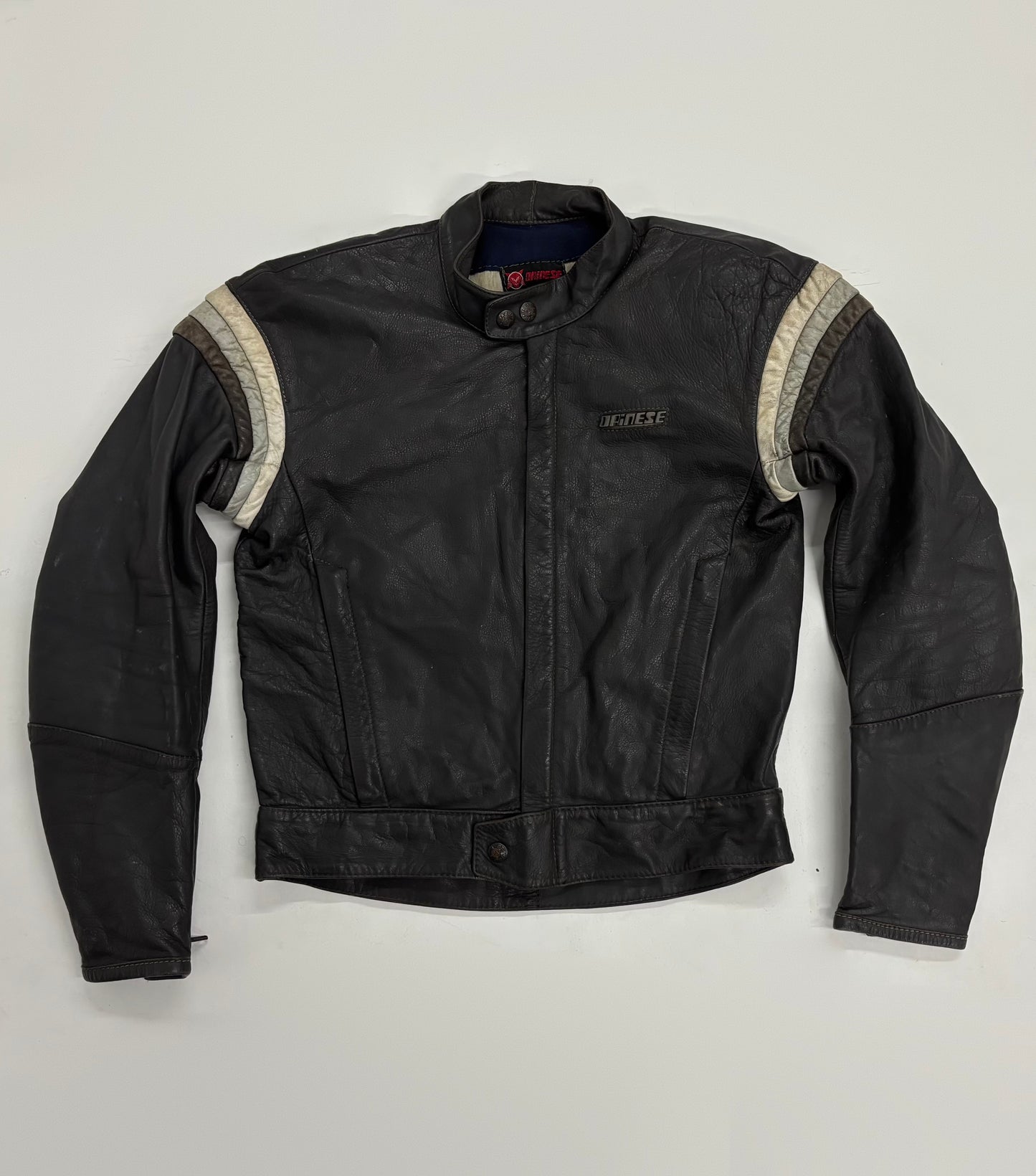 Vintage Unisex Black Leather Racing Jacket