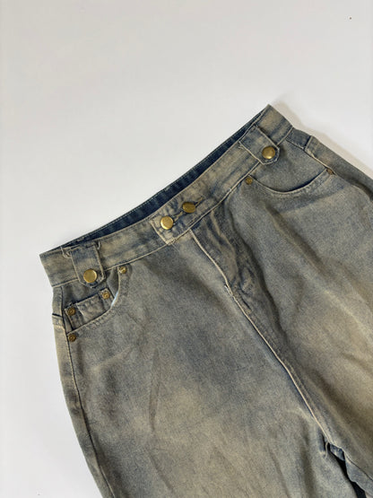 Light Wash Cargo Flare Unisex Jeans