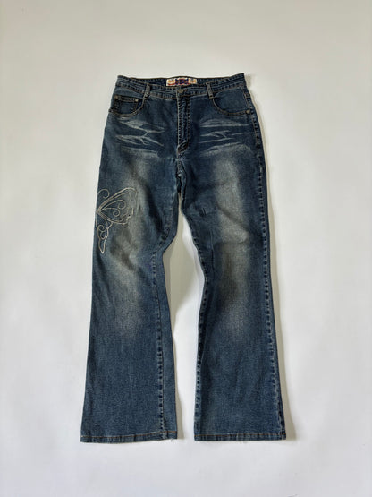 Y2K Embroidered Flare Women's Jeans