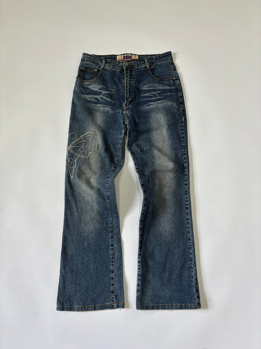 Women's Jeans Flared Y2K Embroidered