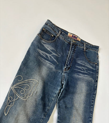 Y2K Embroidered Flare Women's Jeans