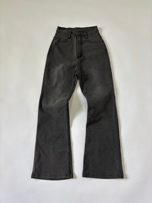 Women's Jeans Flared High-Rise Y2K Charcoal Grey Vintage